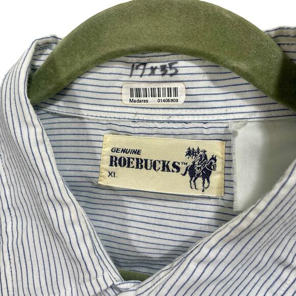 Vintage 70s Roebucks Western Striped Pearl-Snap Button Long Sleeve Shirt - Picture 7 of 8